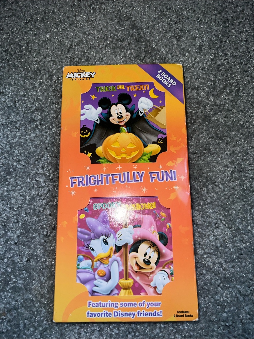 Disney Mickey & Friends Halloween Set Of 2 Board Books Frightfully Fun! New!